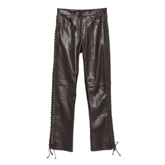 Rotate ROTATE Birger Christensen, Leather Trousers, female, Brown, Size: XS Leather Pant Rotate