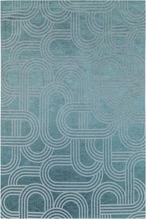 Novatrend Alfombra moderna de tejido plano cielo azul 170x240 cm