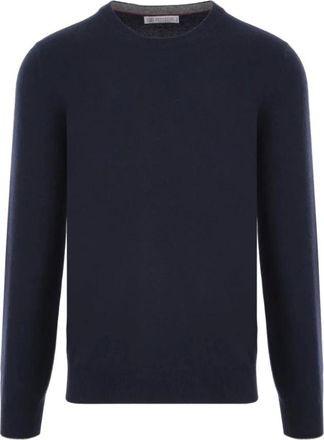 Brunello Cucinelli Truien & Vesten, Heren, Blauw, M, Cashmere Truien