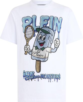Philipp Plein Round Neck T-Shirt Ice Cream Tennis