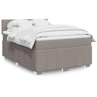 vidaXL Vidaxl - Cama Box Spring Con Colch&oacute;n Tela Gris Taupe 160x200 Cm
