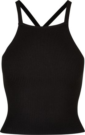 Urban Classics Dames/Dames Ribgebreide Top met Kruisrug (Zwart)