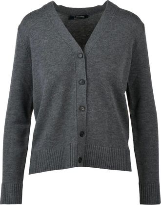 Max Mara Truien & Vesten, Dames, Grijs, S, Wol, Apollo Cardigan