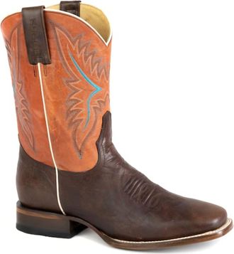 Roper Mens Polishable Leather Western Boots In Brown
