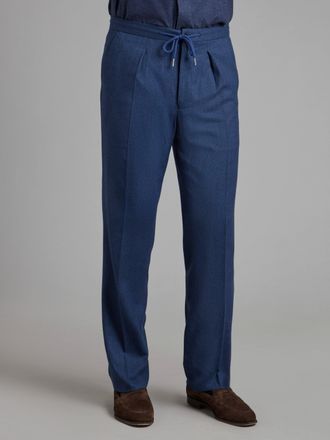 Oliver Brown Drawcord Trousers - Demin Drago Flannel