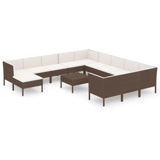 vidaXL 13 Pcs Lounge Garden Lounge Con Almohada