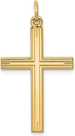 Diamond2Deal 14k Yellow Gold Laser Designed Cross Pendant