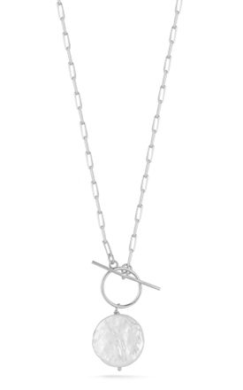 Glaze Jewelry Sterling Silver Cultured Pearl Toggle Necklace
