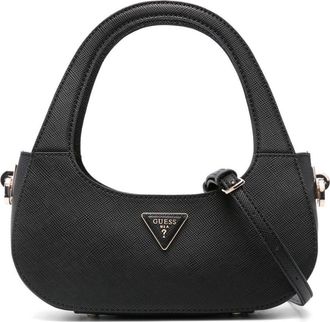 Guess Co logo-plaque tote bag - Black