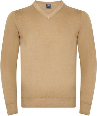 Fedeli Truien & Vesten, Heren, Beige, S, Wol, Trui met V-hals