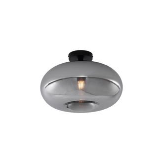 QAZQA L&aacute;mpara techo Art D&eacute;co negra ahumado 40 cm