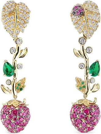 Anabela Chan Orecchini Ruby Strawberry in oro giallo 18 carati