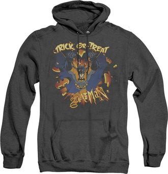 Gildan Batman Pumpkin Burst Adult Heather Hoodie / Hooded Sweatshirt