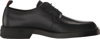 HUGO BOSS Hugo Heren Leren Platte Derby Schoenen (Zwart)