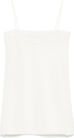 Miu Miu Ruched Mini Dress - Womens - Linen/Flax/Cotton