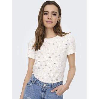 Jacqueline de Yong T-shirt met Engelse kant