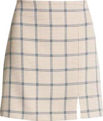 BP. Plaid Skirt in Tan Cinnamon Hamlin Plaid at Nordstrom, Size Small