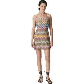 Missoni Mini Cover-up Dress In Lam&eacute; Viscose With Macro Zigzag Pattern in Black & Multicoloured at Nordstrom, Size 38 It