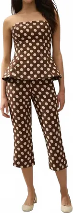 Faithfull The Brand Petro Strapless Top In Cioccolato Dot