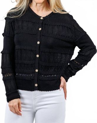 MARIA PAVAN Womens Ross Fringe Cardigan In Black