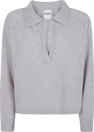 Kujten V-neck Truien - Dames - V-hals truien - Beige - M - Truien & Vesten