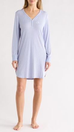 Calvin Klein Henley Sleep Dress in Casual Blue at Nordstrom Rack, Size X-Large