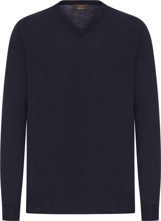 Zanone V-NECK SWEATER IN FINE COMBED WOOL - Zanone - Man
