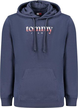 Tommy Hilfiger Mens Logo Print Casual Hoodie - Medium Blue Cotton - Size X-Large