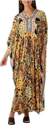 Louizon Kleedjes, Dames, Veelkleurig, S, Kleurrijke Midi Jurk