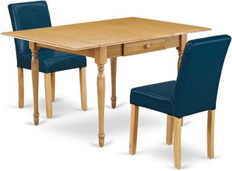 East West Furniture Dining Room Set Oak, MZAB3-OAK-55