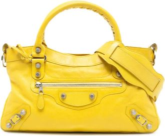 Balenciaga Borsa a tracolla Motocross Classic First Giant 21 in pelle di agnello 2005-2025 - Giallo