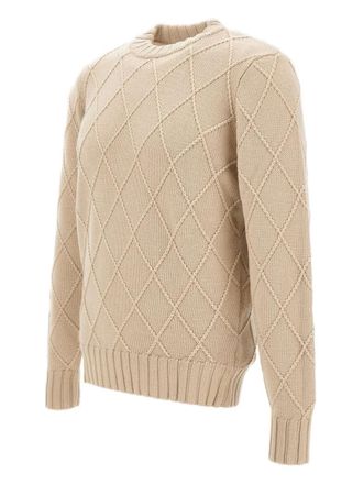 FILIPPO DE LAURENTIIS diamond-weave crew-neck sweater - Neutrals