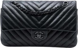 Chanel Pre-owned Vintage Gewatteerde Schoudertas - Dames - Vintage Schoudertas - Zwart - ONE Size - Leer - Vintage