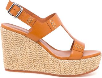Guglielmo Rotta Wedge Sandaal - Dames - Sleehakken - Bruin - 37 EU - Leer - Schoenen