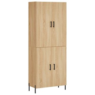 vidaXL Vidaxl - Aparador Alto Madera Contrachapada Color Roble 69,5x34x180 Cm