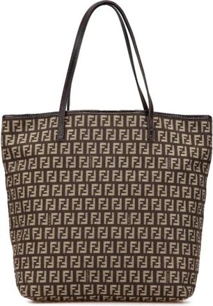 Fendi Pre-owned Jacquard Tote Bag - Dames - Vintage Shopper - Bruin - ONE Size - Vintage