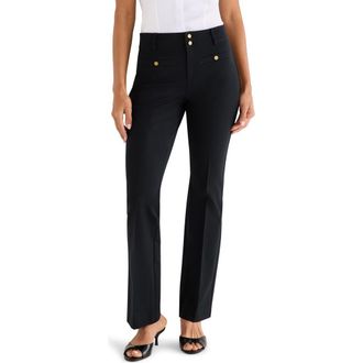 Nic+Zoe Plaza Demi Boot Stretch Cotton Blend Pants in Black Onyx at Nordstrom, Size 10P