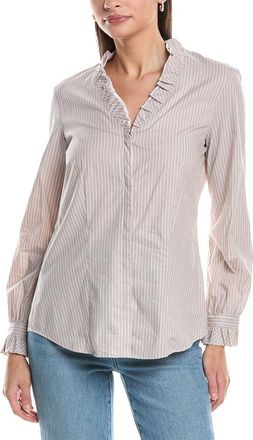 Anne Klein Ruffle Button Down Shirt