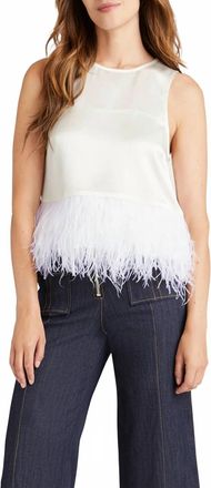 Cinq à Sept Smooth Satin Charisse Top In Ivory