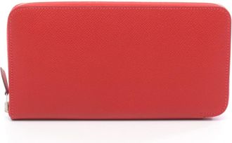 Herm&egrave;s Red Color Rouge Garance Epsom Leather Leather Long Wallet (Bi-Fold) (Pre-Owned)