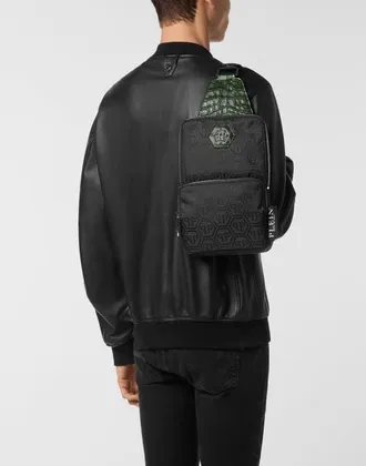 Philipp Plein Nylon And Leather Cross-Body Monogram Men in Black at Nordstrom