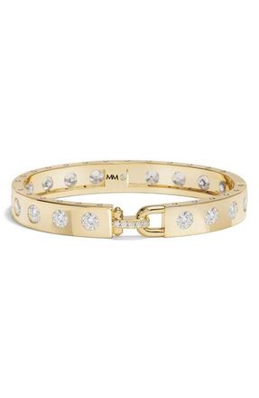 Melinda Maria Ashley Rodeo Lock Cubic Zirconia Cuff in Gold-White at Nordstrom, Size Medium