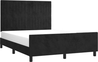 vidaXL Estructura De Cama Sin Colch&oacute;n Terciopelo Negro 140x200 Cm Vidaxl