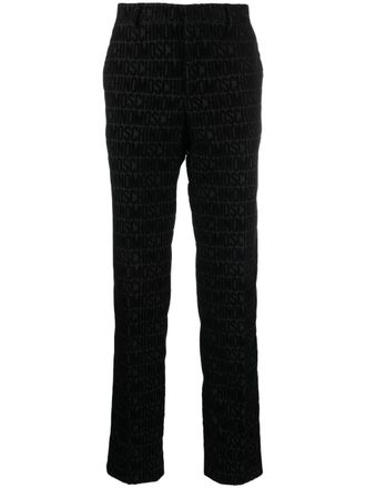 Moschino Pantaloni dritti con logo - Nero