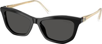 Swarovski Sk 6057 Cat Eye Zonnebril - Dames - Zonnebrillen - Zwart - 56 MM - Accessoires