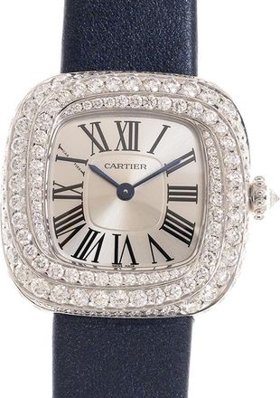 Cartier Coussin De Cartier Quartz Diamond Silver Dial Ladies Watch WJCS0002
