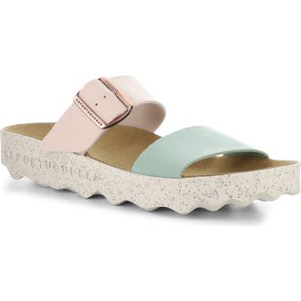 FLY London Coly Platform Slide Sandal in 023 Pink/Mint at Nordstrom, Size 10-10.5Us