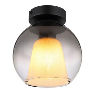 Globo Lighting Globo - Plaf&oacute;n - Barry - Negro - Vidrio - &Oslash; 18cm - E27 - 15749d