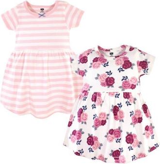 Hudson Baby Stylish Baby Dress 2Pk in Blush Floral at Nordstrom, Size 12-18M