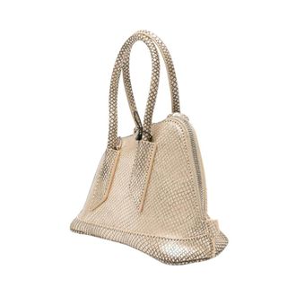 The Attico Mini Handtas met Satijnen Handvat - Dames - Tassen - Geel - Maat: ONE Size Satijn
